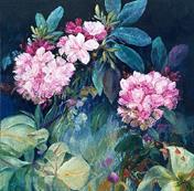 Rhodondendrons - Olieverf - 90 x 90 cm