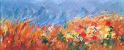 Bermbloemen in de wind - Olieverf - 70 x 170 cm